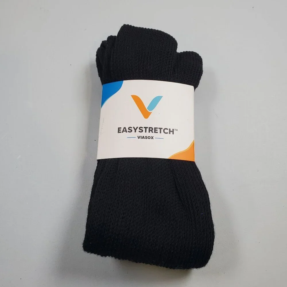 Viasox Easy Stretch Compression Socks Women Size M - L NWT Black Bamboo Blend